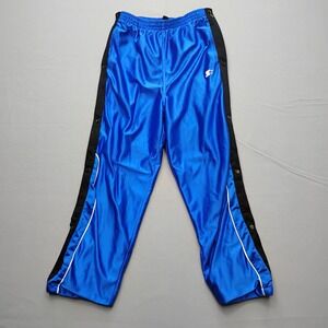 Starter‎ Kids Blue Breakaway Snap Track Pants Athletic Warm Up Shiny Tricot